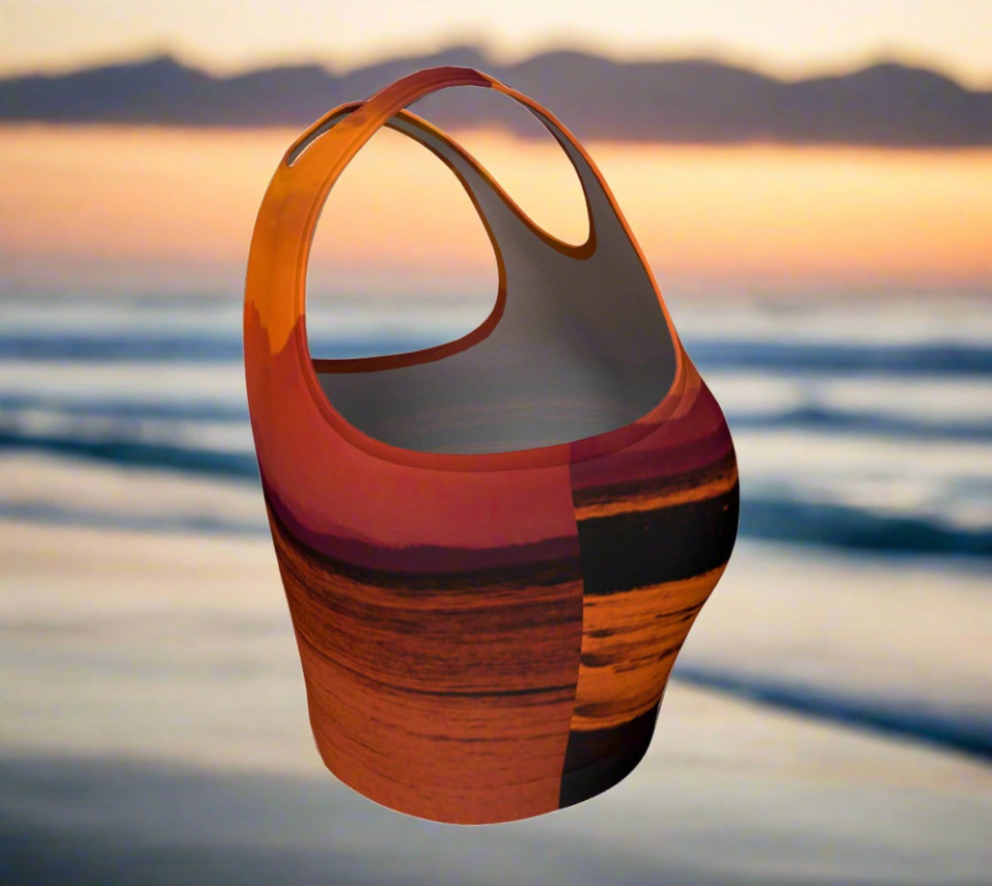 Saratoga Sunset Active Crop Top Saratoga Sunset photography by Roxy Hurtubise Wear for your daily workouts, yoga, beach volleyball or as a bathing suit top!