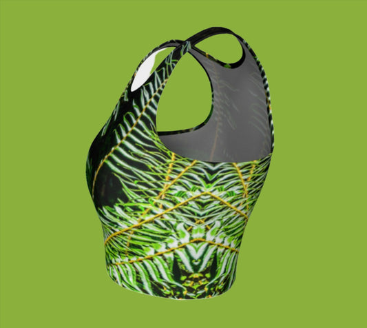 Rainforest Active Crop Top features photography of the many ferns that grow on Vancouver island.