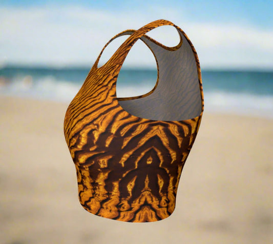 Golden Sand Athletic Crop Top Golden Sand artwork by Roxy Hurtubise