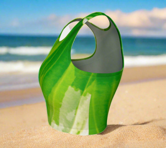 Hosta Green Active Crop Top Hosta Green artwork by Roxy Hurtubise