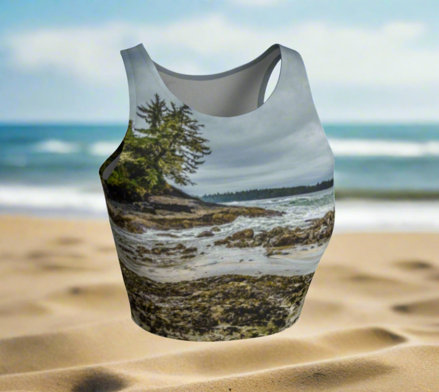 McKenzie Beach Active Crop Top McKenzie Beach artwork by Roxy Hurtubise