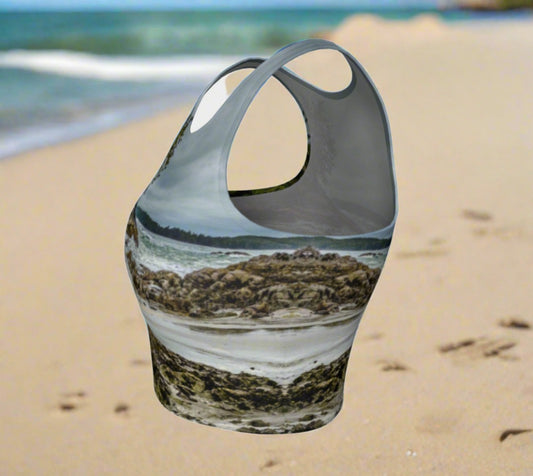 McKenzie Beach Active Crop Top McKenzie Beach artwork by Roxy Hurtubise