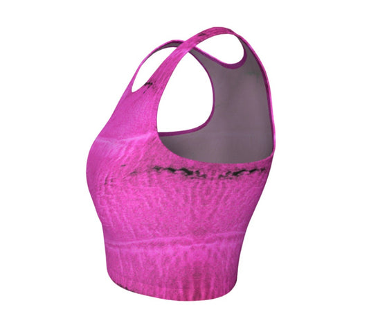 Rosy Beach Bliss Active Crop Top features pink sand on the top.