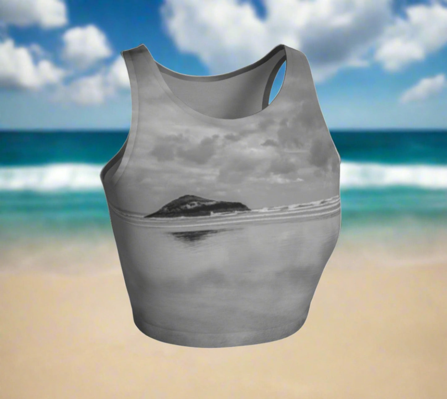 Long Beach Tofino Athletic Crop Top Long Beach Tofino artwork by Roxy Hurtubise