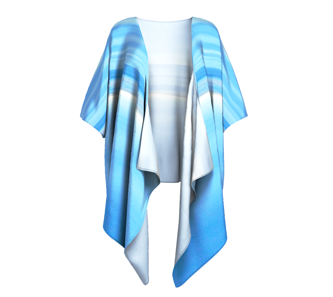 Ocean Blue Draped Kimono by Van Isle Goddess of Vancouver Island