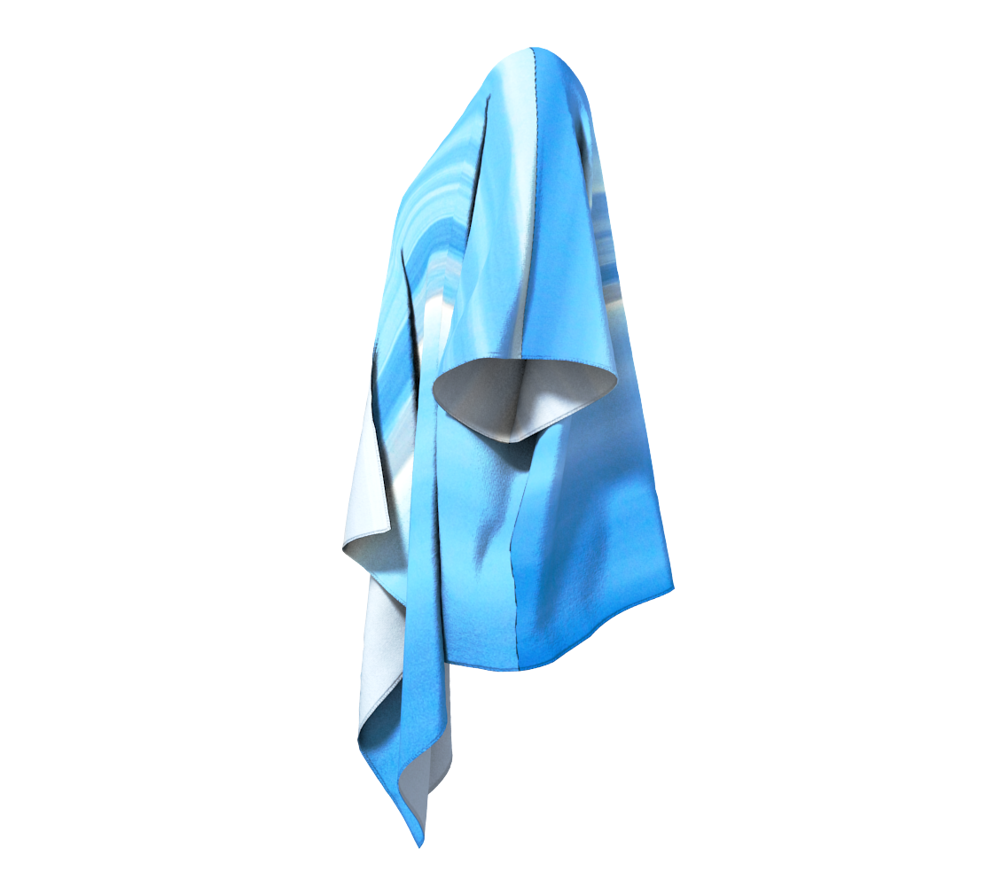 Ocean Blue Draped Kimono Leftside