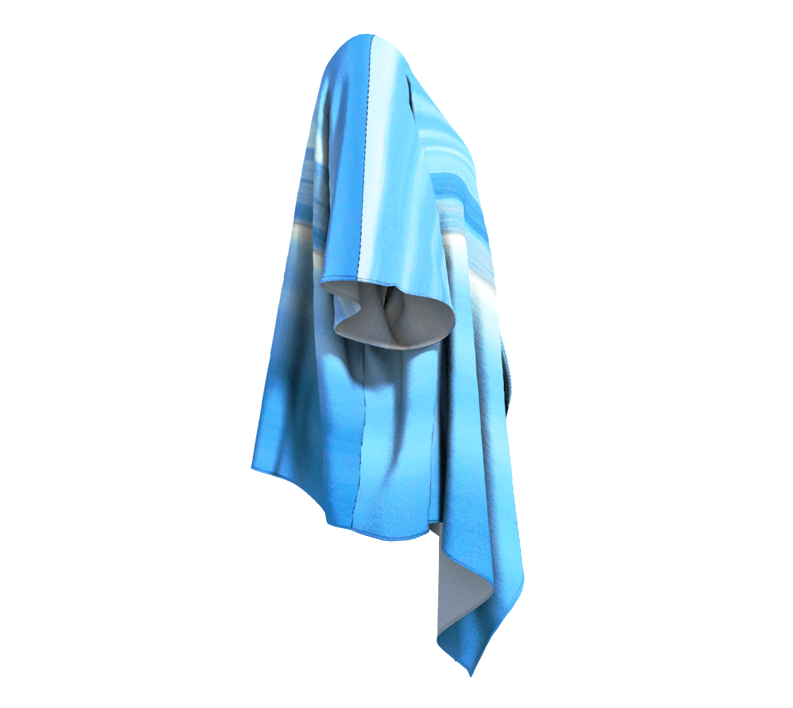 Ocean Blue Draped Kimono Rightside