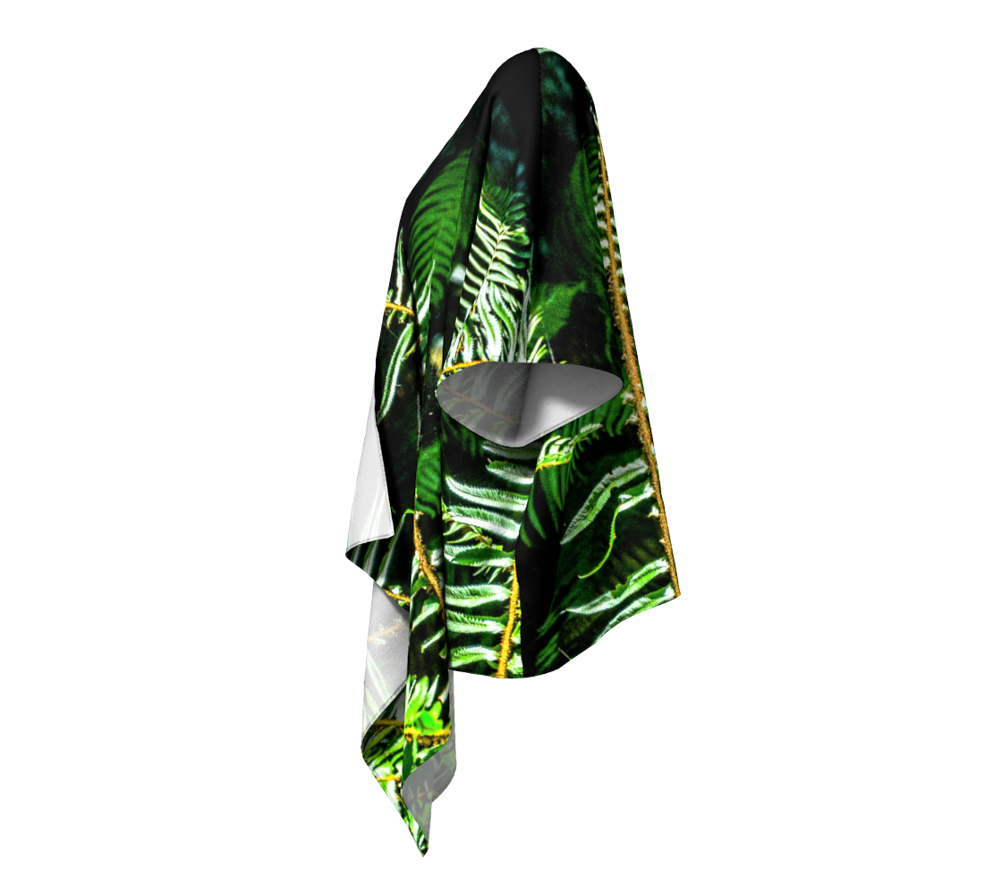Rainforest Ferns Draped Kimono Leftside