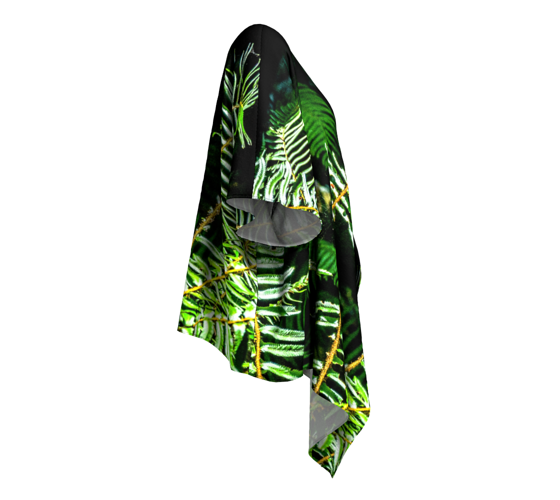 Rainforest Ferns Draped Kimono Rightside