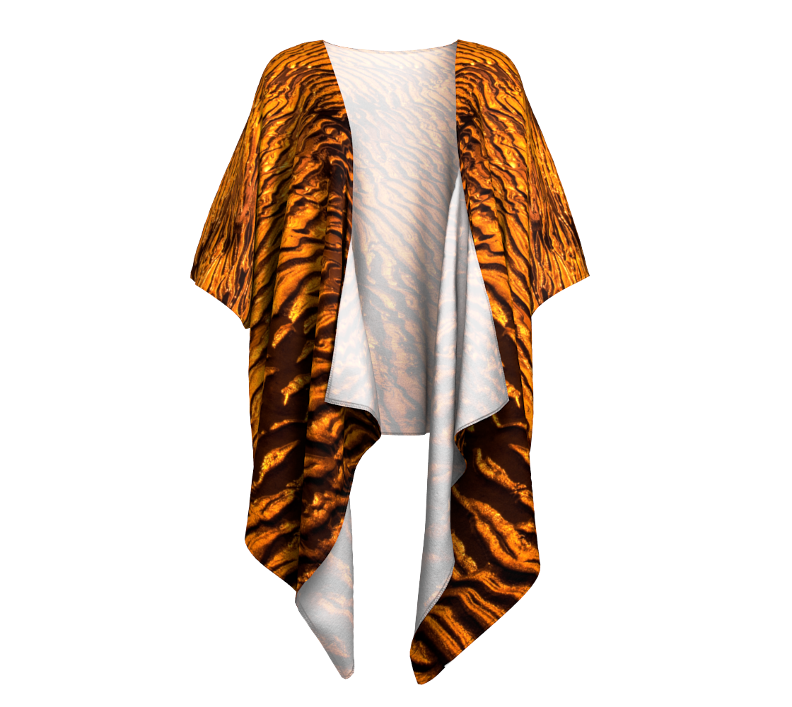 Golden Sand Draped Kimono Front