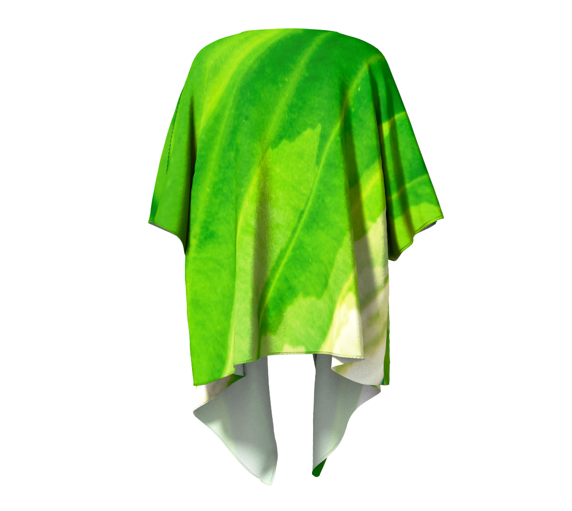 Hosta Green Draped Kimono Back