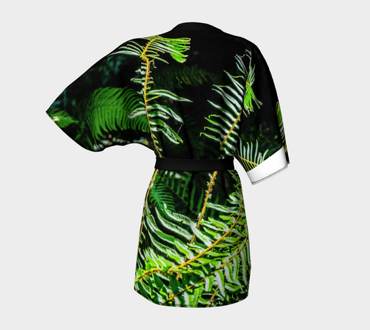 Rainforest Ferns Kimono Robe Back
