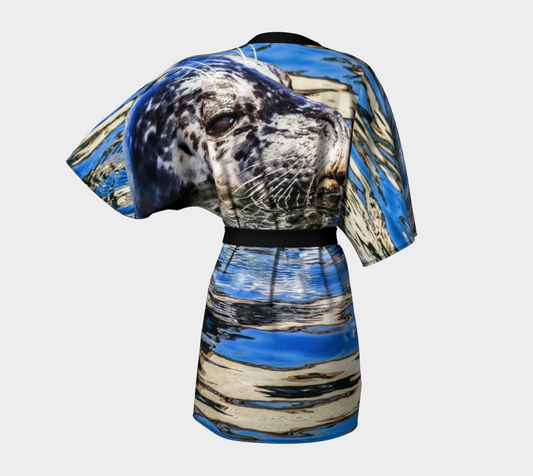 Seal of Blue Kimono Robe by Van Isle Goddess of Vancouver Island