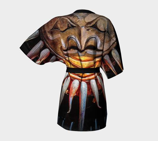 Sun Mask Totem Kimono Robe by Van Isle Goddess of Vancouver Island