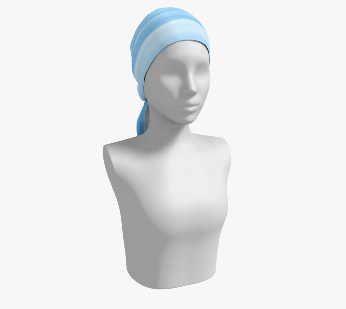 Ocean Blue Long Scarf Wear as a scarf, shawl or as a head wrap. Use for home decor as a wall hanging, also makes fabulous Wedding Party Gifts! Artwork printed on 100% polyester lightweight fabric. Choose from three different fabrics polychiffon, satin charmeuse and matte crepe. Machined baby rolled edge hem finish. Choose from 2 sizes: 10" x 45" 16" x 72" by Roxy Hurtubise vanislegoddess.com