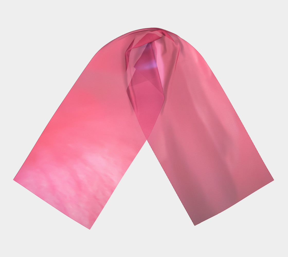 Soft Rose Long Scarf Wear as a scarf, shawl or as a head wrap. Use for home decor as a wall hanging, also makes fabulous Wedding Party Gifts! Artwork printed on 100% polyester lightweight fabric. Choose from three different fabrics polychiffon, satin charmeuse and matte crepe. Machined baby rolled edge hem finish. Choose from 2 sizes: 10" x 45" 16" x 72" by Roxy Hurtubise vanislegoddess.com