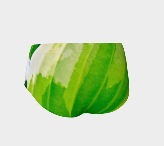 Hosta Green Mini Shorts by Roxy Hurtubise vanislegoddess.com back