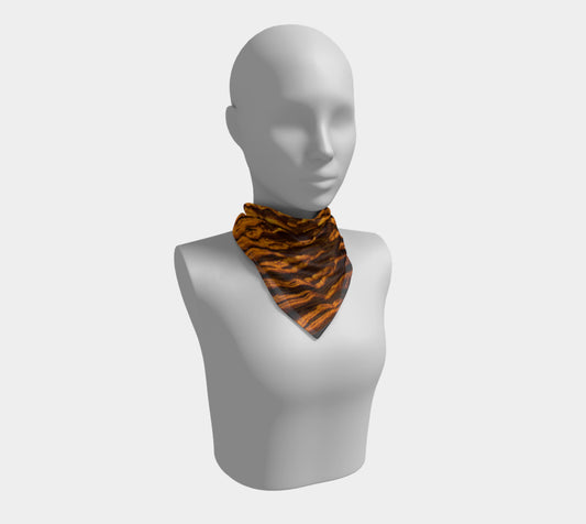 16" Golden Sand Square Scarf Worn around the neck by Vanislegoddess.com