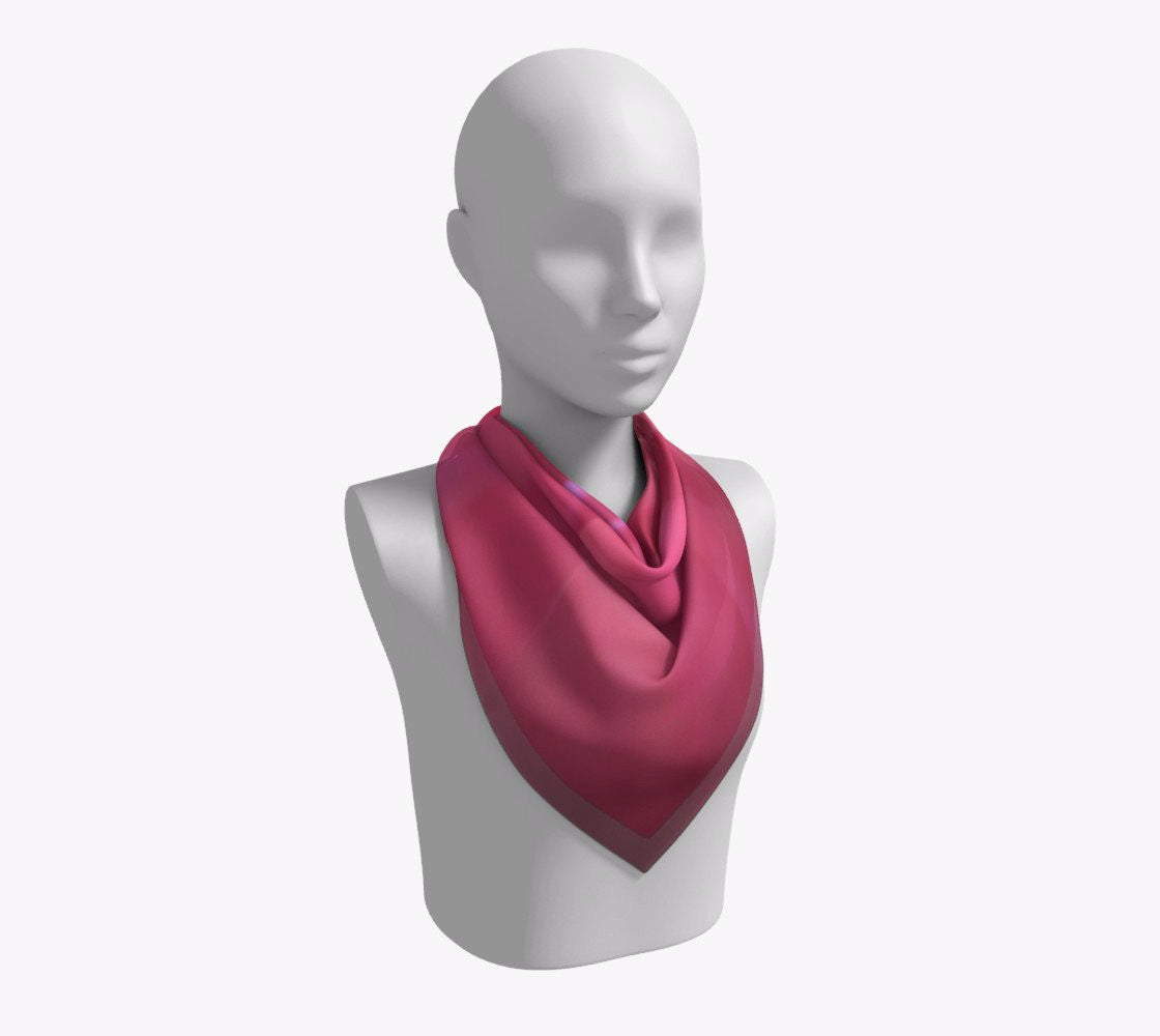 Soft Rose 26 inch Square Scarf Worn around the neck by vanislegoddess.com
