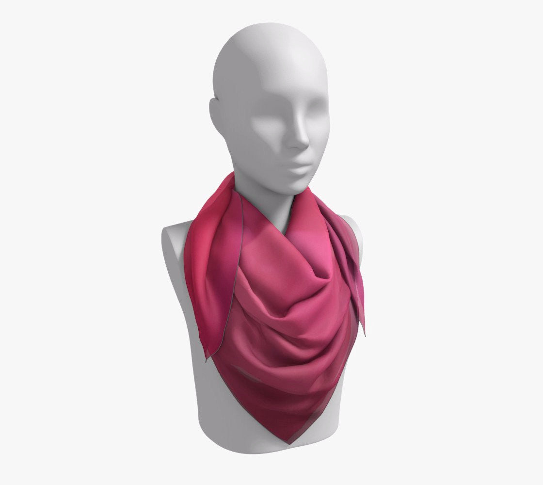 Soft Rose 36 inch Square Scarf Worn around the neck by vanislegoddess.com