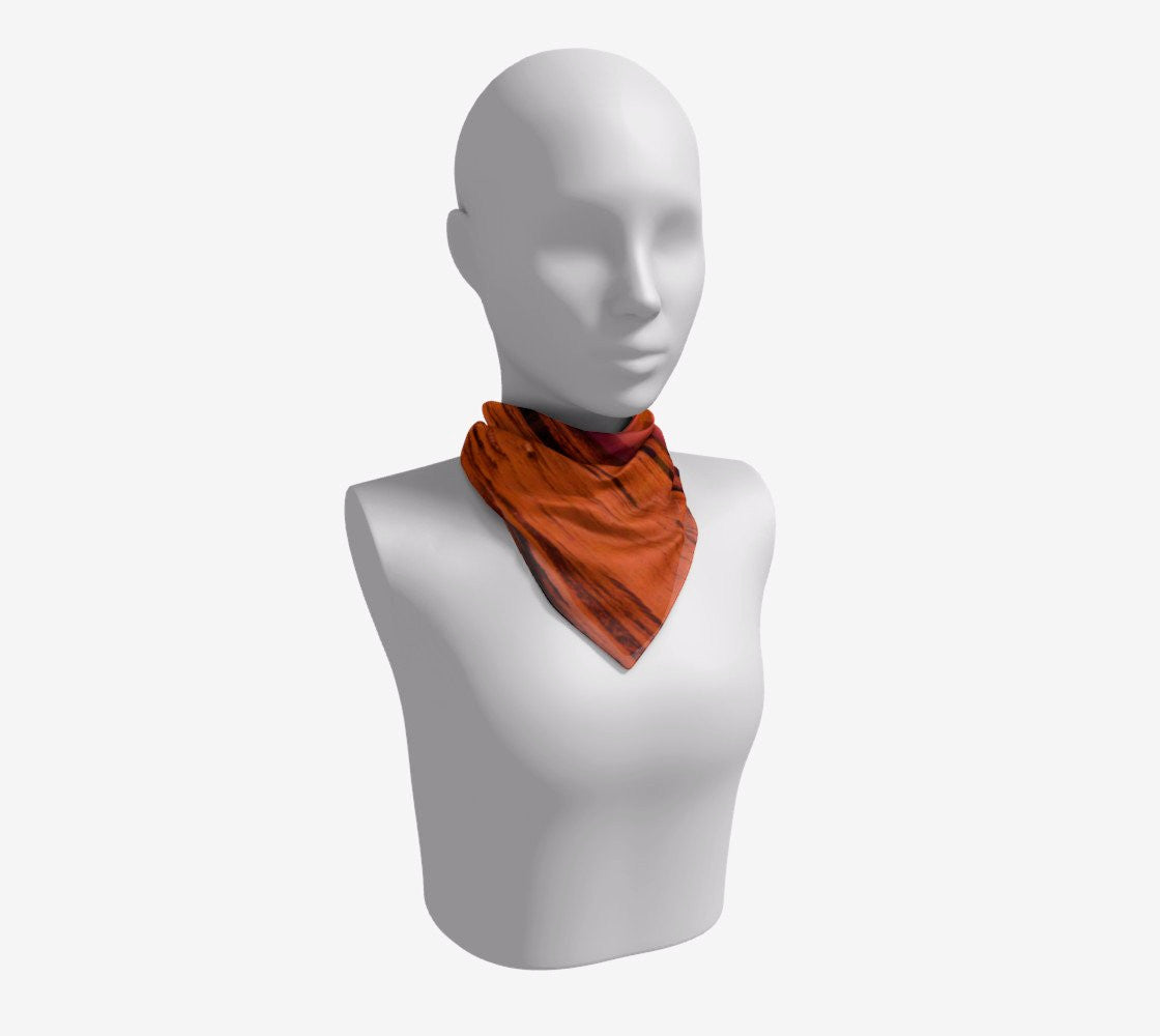 Saratoga Beach Sunset 16 inch Square Scarf Worn around the neck by vanislegoddess.com