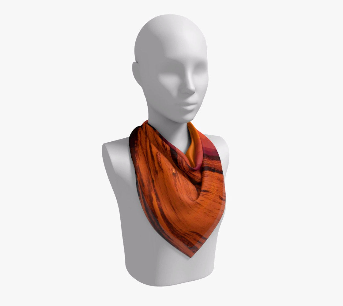 Saratoga Beach Sunset 26 inch Square Scarf Worn around the neck by vanislegoddess.com
