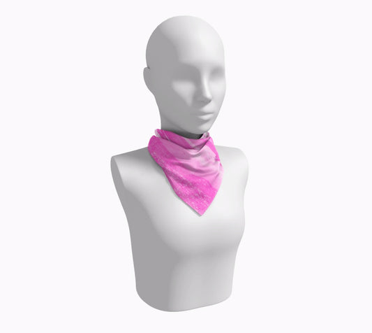 Parksville Beach in Pink 16 inch Square Scarf Worn around the neck by vanislegoddess.com