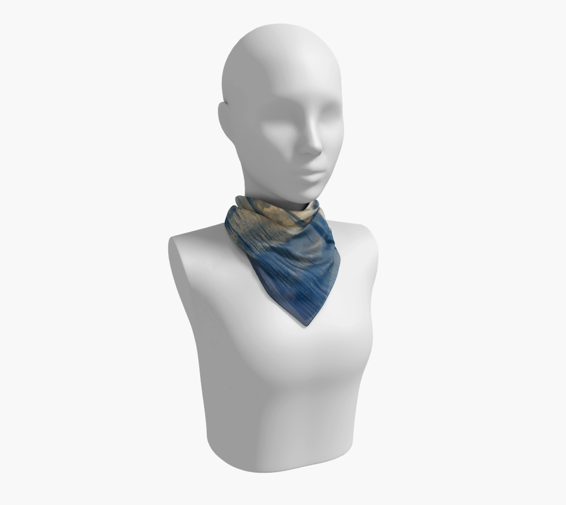 Qualicum Beach 16 inch Square Scarf Worn around the neck by vanislegoddess.com