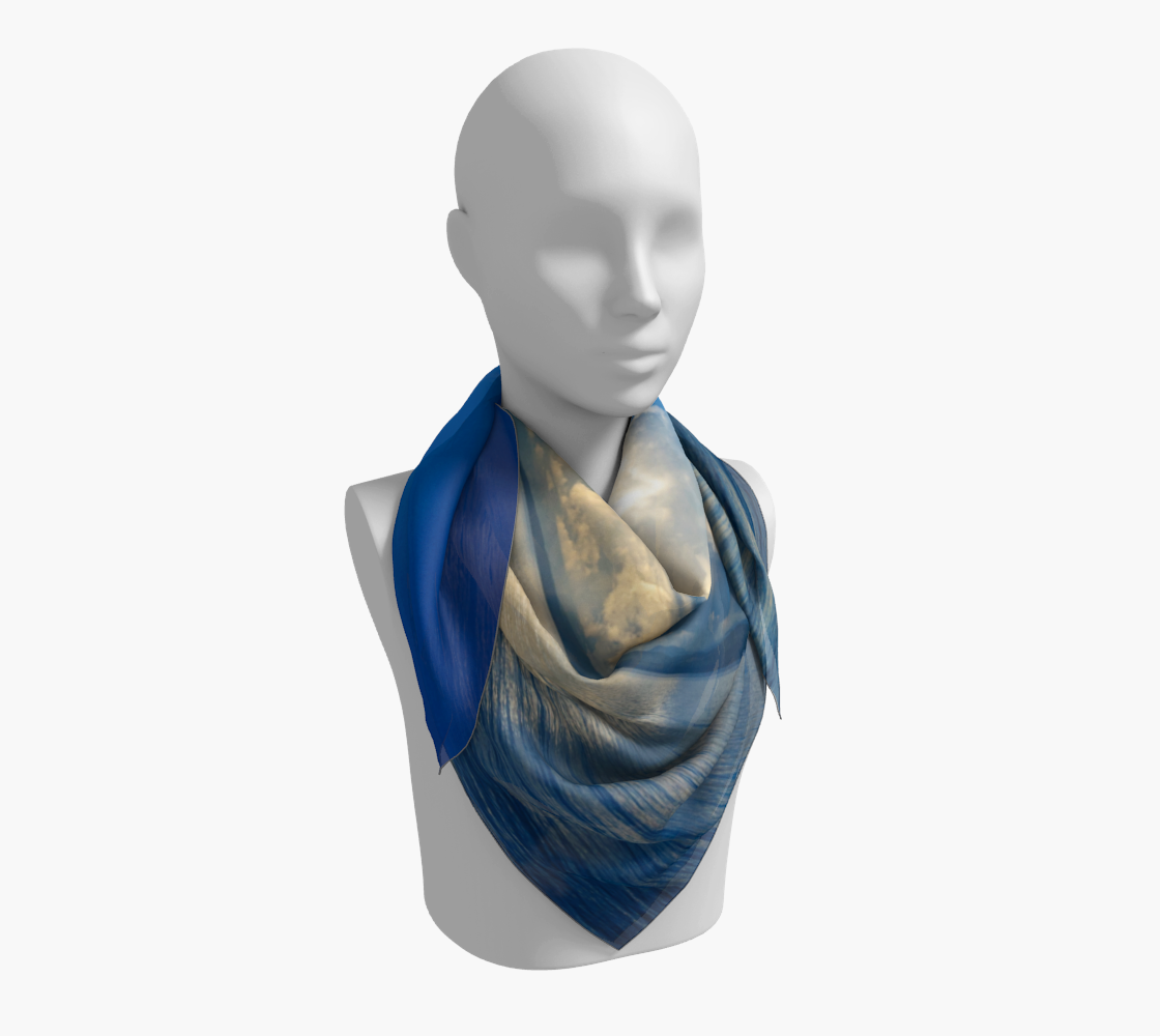 Qualicum Beach 36 inch Square Scarf Worn around the neck by vanislegoddess.com