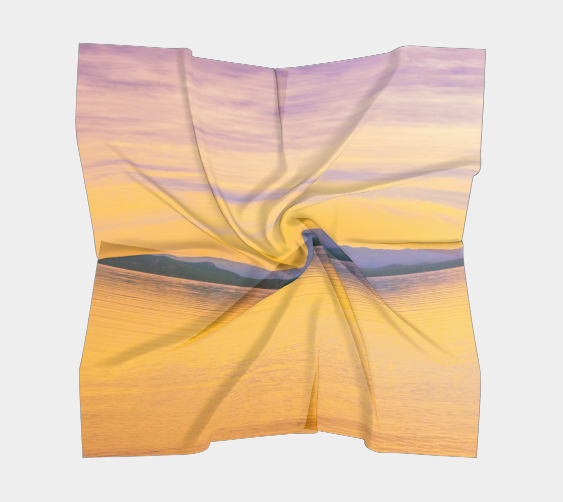 Magic Morning Square Scarf Wear as a scarf or a shawl, use for home decor as a wall hanging, also makes a fabulous Wedding Party Gifts! Artwork printed on 100% polyester lightweight fabric. Choose from three different fabrics polychiffon, satin charmeuse and matte crepe. Machined baby rolled edge hem finish. Choose from 3 sizes: 16" x 16" Perfect size for Men's Pocket Square 26" x 26" 36" x 36" by Roxy Hurtubise Vanislegoddess.com