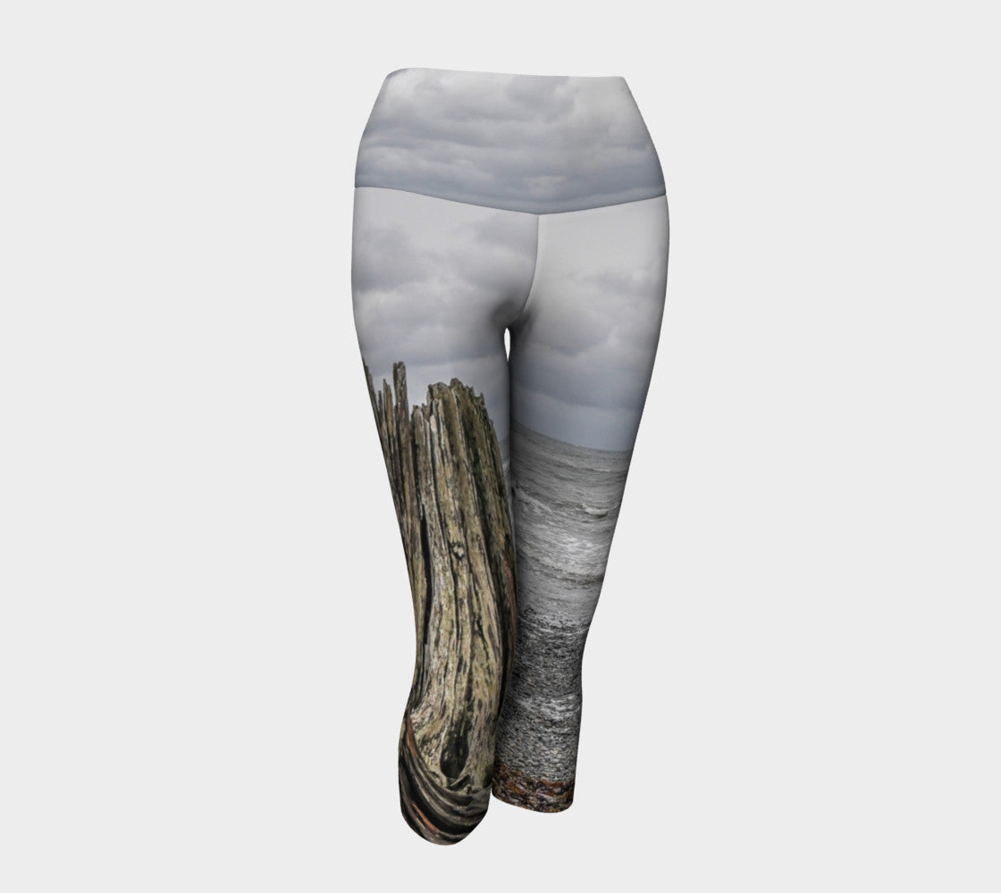 Gray Day Yoga Capris by Roxy Hurtubise VanIsleGoddess.Com Front