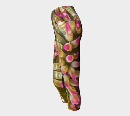 Enchanted Sea Anemone Yoga Capris by Roxy Hurtubise VanIsleGoddess.Com Side