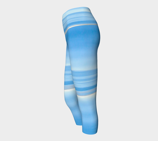 Ocean Blue Yoga Capris by Roxy Hurtubise VanIsleGoddess.Com Side