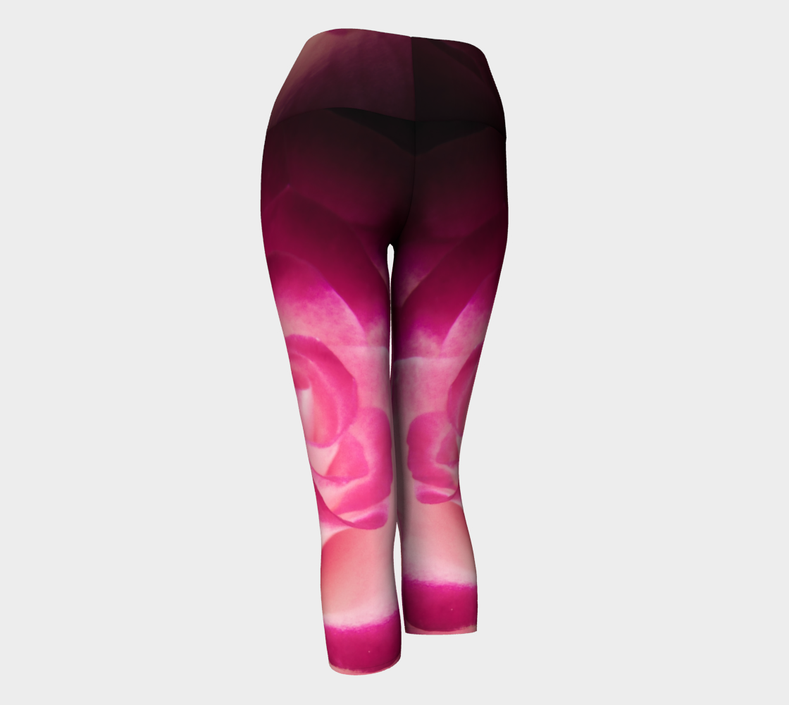 Illuminated Rose Yoga Capris by Roxy Hurtubise VanIsleGoddess.Com Back