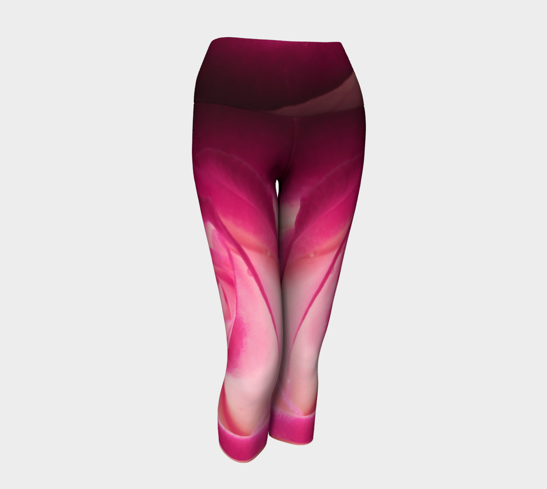 Illuminated Rose Yoga Capris by Roxy Hurtubise VanIsleGoddess.Com Front