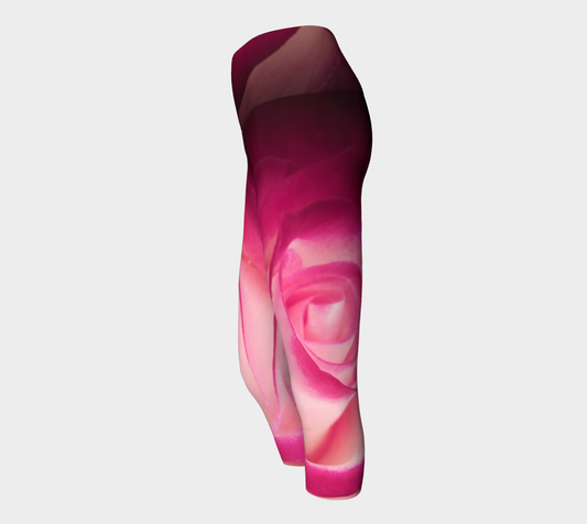 Illuminated Rose Yoga Capris by Roxy Hurtubise VanIsleGoddess.Com Side