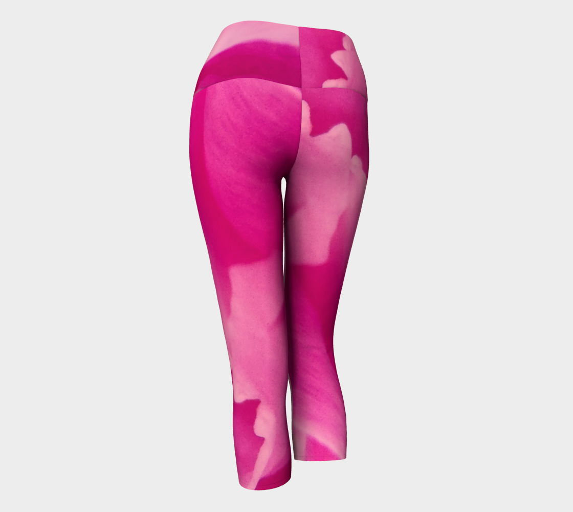 Rose Petal Kiss Yoga Capris by Roxy Hurtubise VanIsleGoddess.Com Back