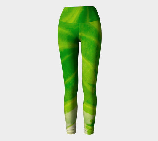 Hosta Green Yoga Leggings by Roxy Hurtubise VanIsleGoddess.Com Full Front