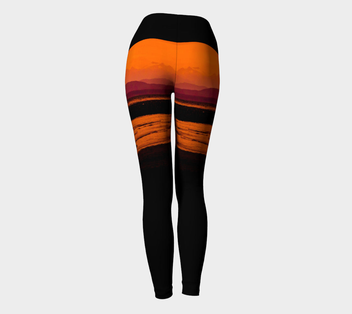Saratoga Sunset Yoga Leggings By Roxy Hurtubise VanIsleGoddess.Com Back