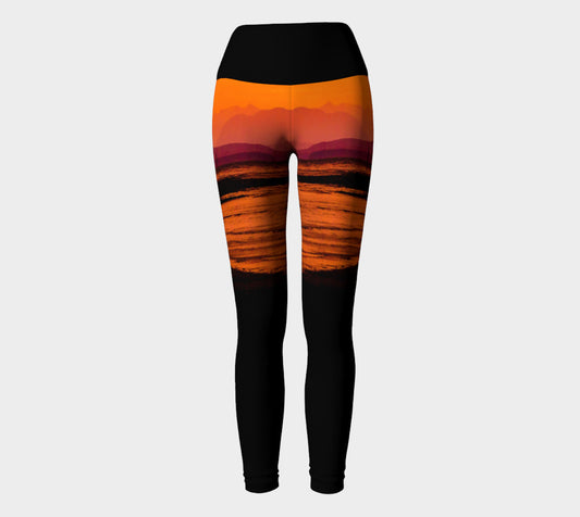 Saratoga Sunset Yoga Leggings By Roxy Hurtubise VanIsleGoddess.Com Full Front