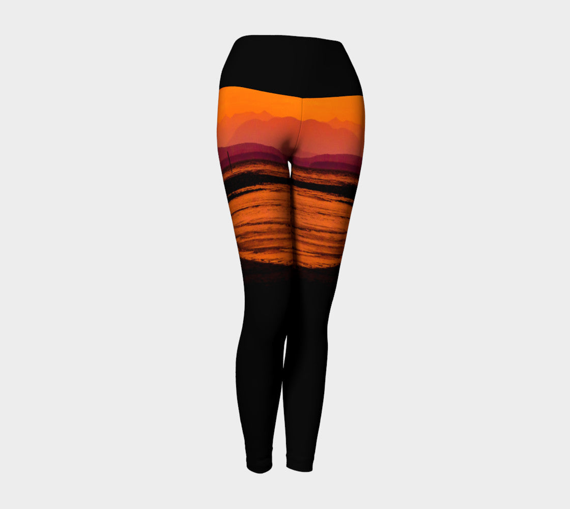 Saratoga Sunset Yoga Leggings By Roxy Hurtubise VanIsleGoddess.Com Front