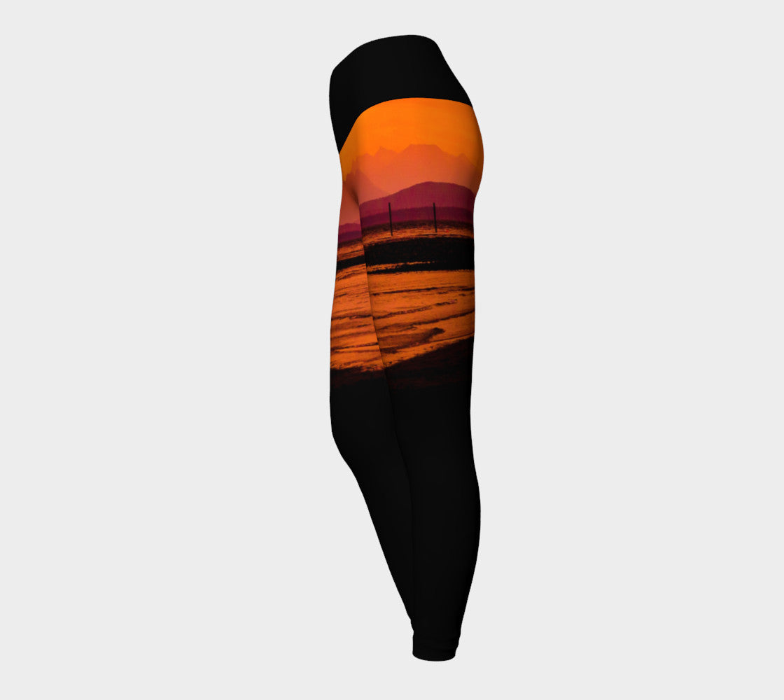 Saratoga Sunset Yoga Leggings By Roxy Hurtubise VanIsleGoddess.Com Side