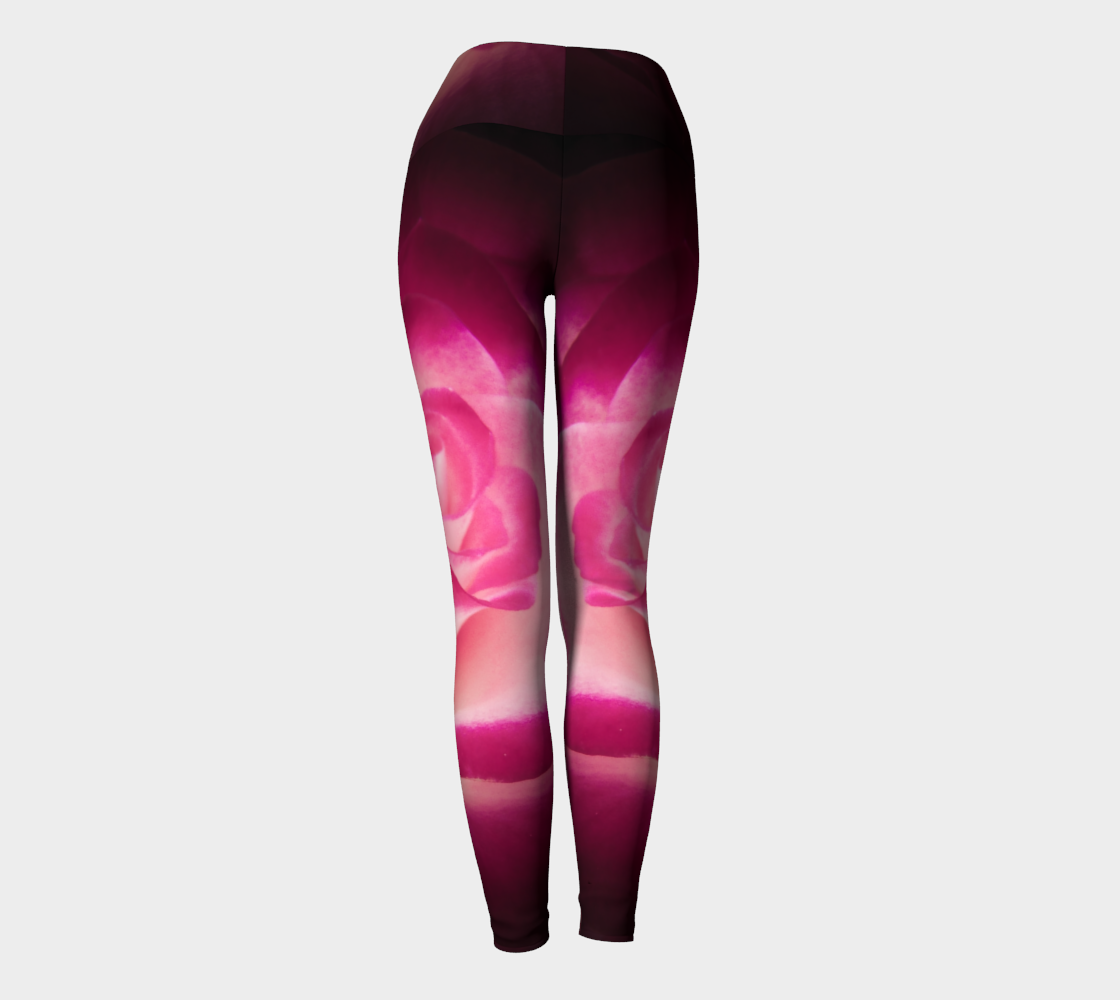 Illuminated Rose Yoga Leggings by Roxy Hurtubise VanIsleGoddess.com Back