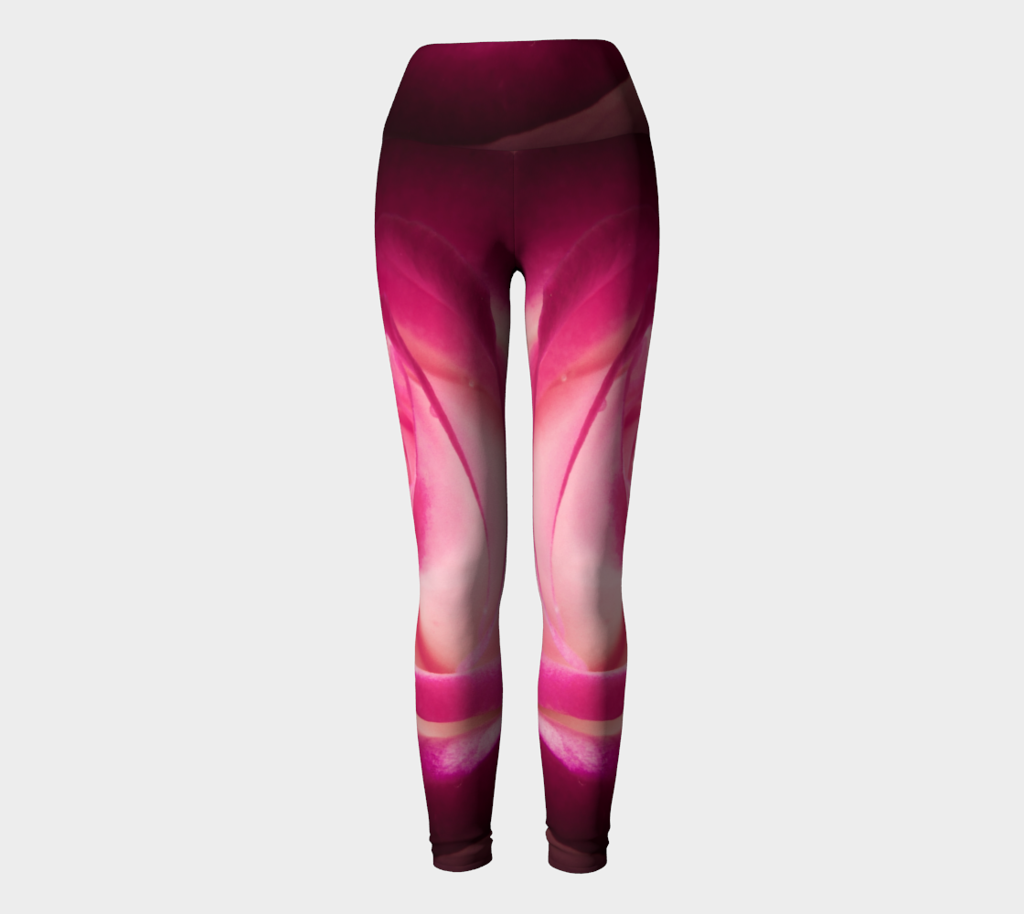 Illuminated Rose Yoga Leggings by Roxy Hurtubise VanIsleGoddess.com Full Front