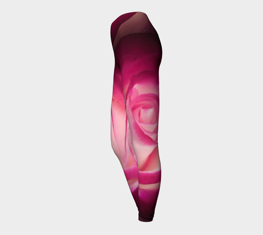 Illuminated Rose Yoga Leggings by Roxy Hurtubise VanIsleGoddess.com Side