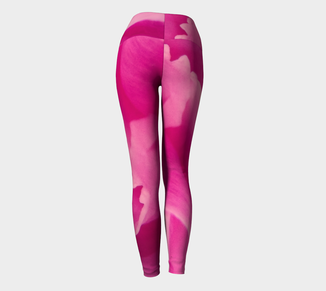 Rose Petal Kiss Yoga Leggings by Roxy Hurtubise VanIsleGoddess.Com Back