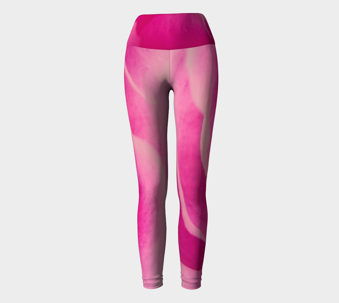 Rose Petal Kiss Yoga Leggings by Roxy Hurtubise VanIsleGoddess.Com Full Front