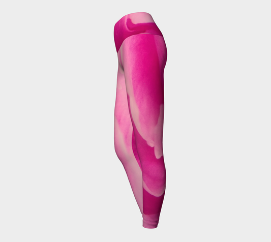 Rose Petal Kiss Yoga Leggings by Roxy Hurtubise VanIsleGoddess.Com Side