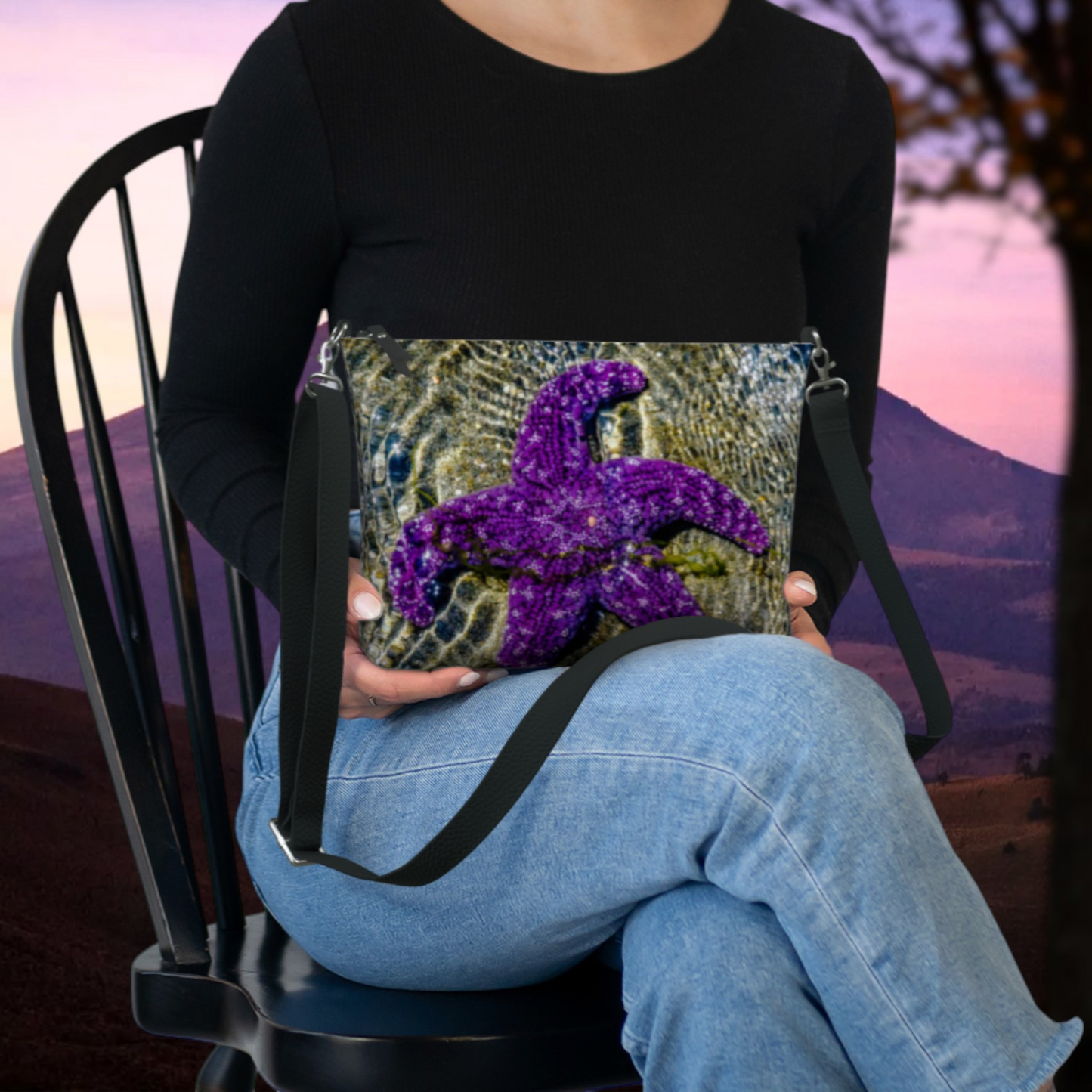 Amazing Starfish Vegan Leather Crossbody Purse