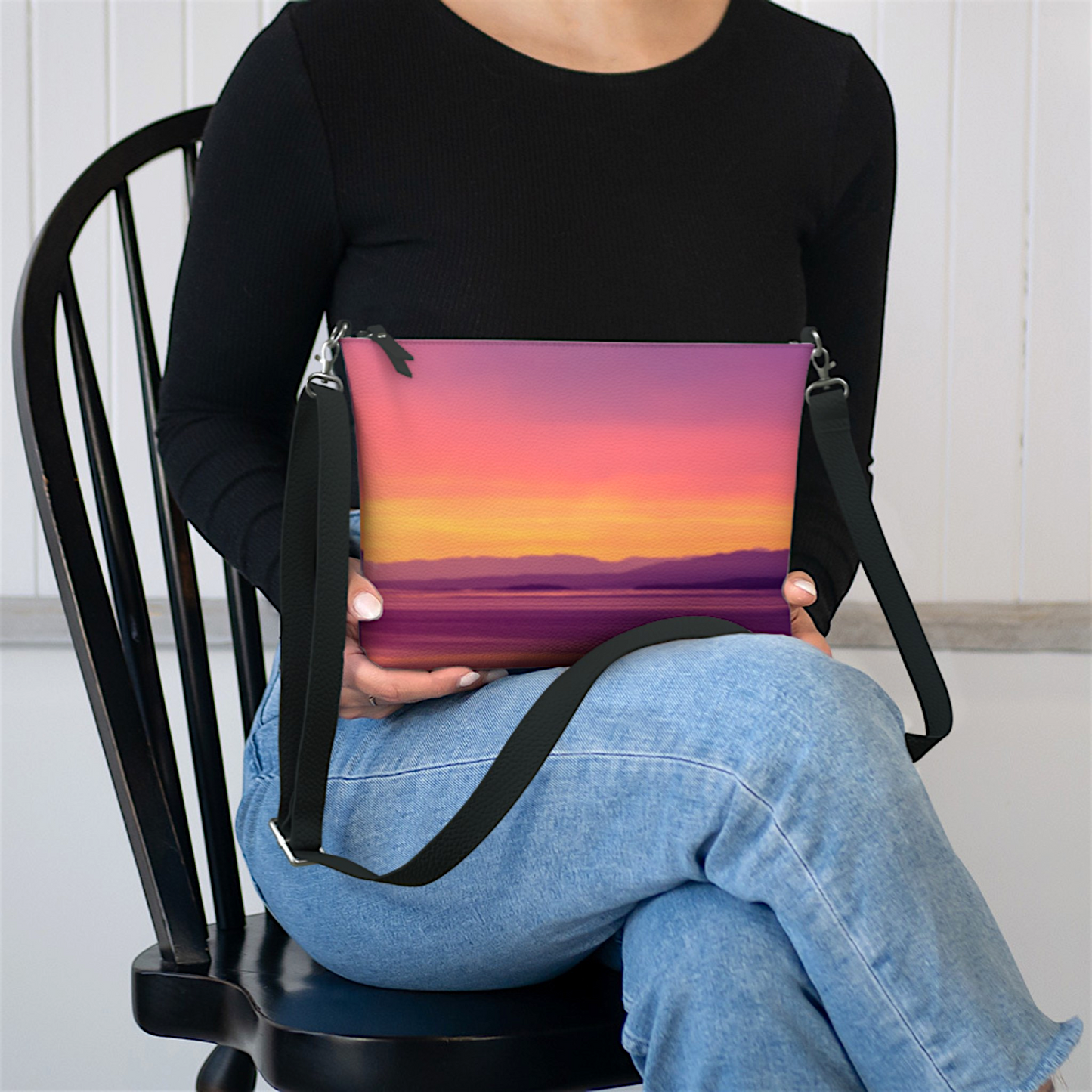 Vancouver Island Sunset Vegan Leather Crossbody Purse